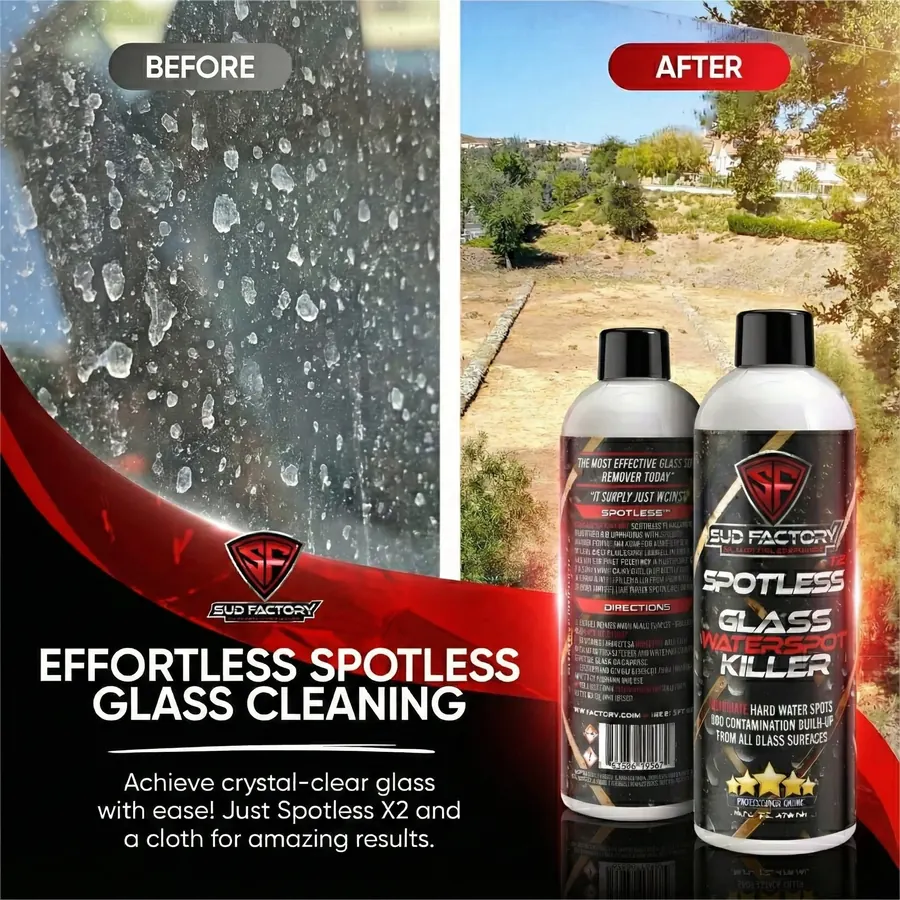 Car glass before and after Spotless X2