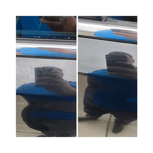 Black paint, before and after