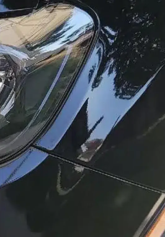 The same paint, spot-free and glossy after the kit