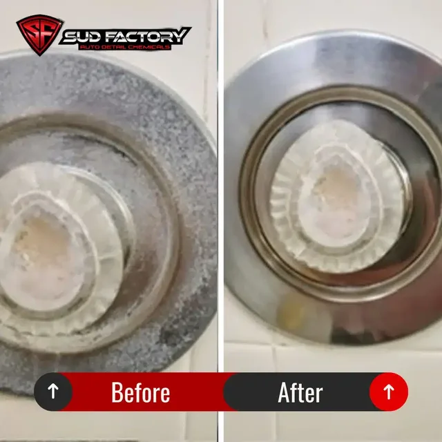 Sink drain before and after